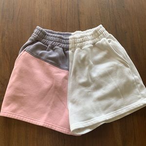 PINK/PURPLE/WHITE Sweatshorts